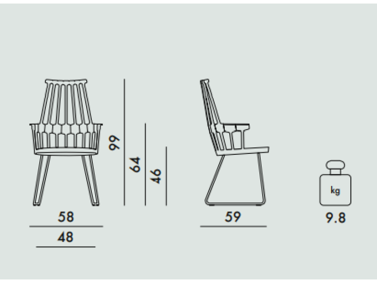 Kartell - Comback Chair (Sled Leg)
