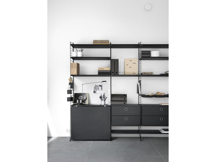 String - Home Office - Workspace Shelving System - Black