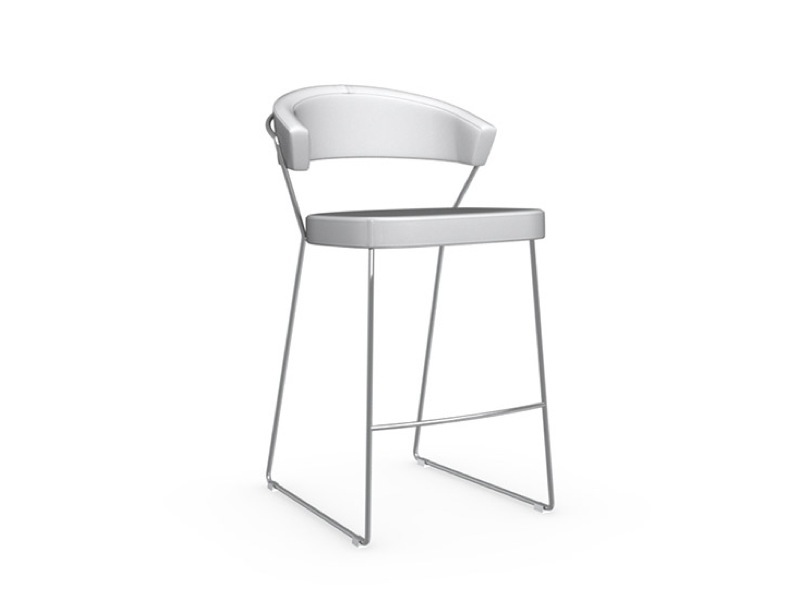 Connubia New York Stool Leather Fixed, New York Swivel Bar Stools By Connubia Calligaris