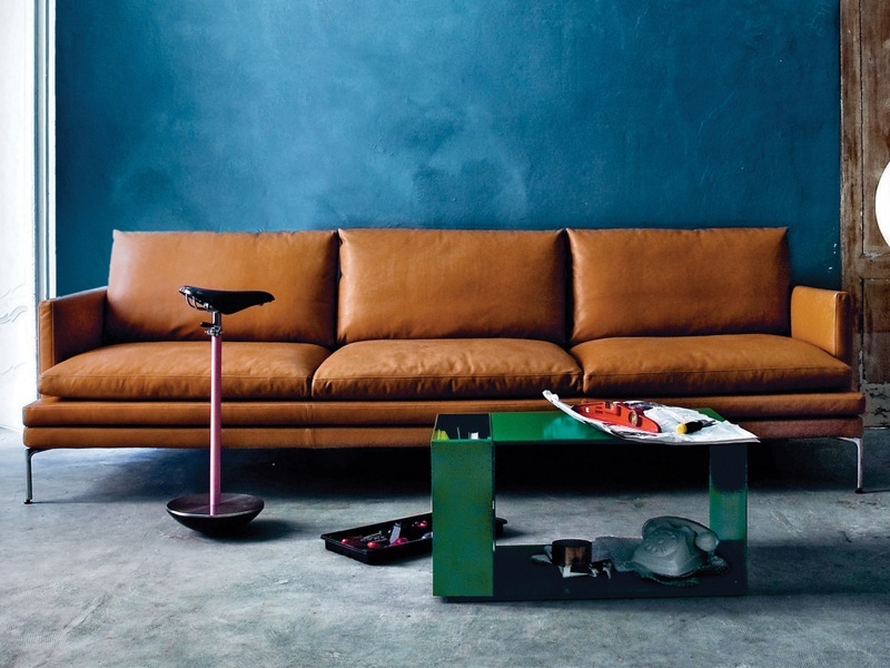 Recherche Table basse Zanotta-william-three-seater-sofa-in-light-brown-leather